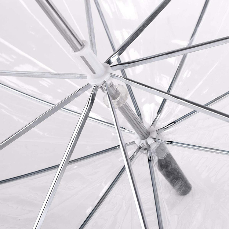 21 Inch Clear Bubble Umbrellas Wedding Style Transparent Stick Umbrellas with Auto Open