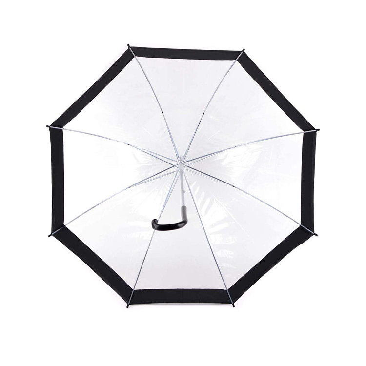 21 Inch Clear Bubble Umbrellas Wedding Style Transparent Stick Umbrellas with Auto Open