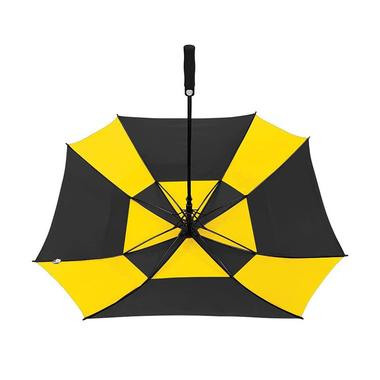 Extra Large Windproof Double Canopy Vented Square Stick Umbrella