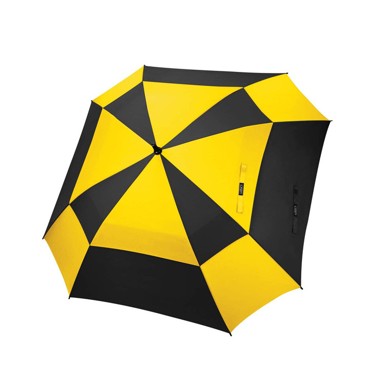 Extra Large Windproof Double Canopy Vented Square Stick Umbrella