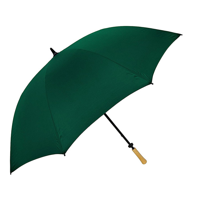 Yubo Manual hand open 23 inch 8 ribs wood handle cheap green straight umbrella with custom logo