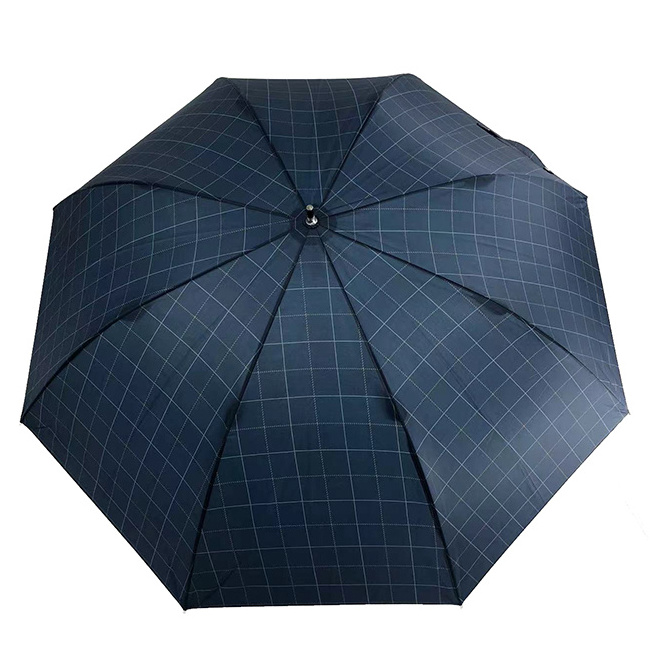 Yubo Auto open 23 inch 8 ribs windproof frame gentleman plaid pattern print Japan market straight umbrella