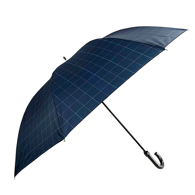 Yubo Auto open 23 inch 8 ribs windproof frame gentleman plaid pattern print Japan market straight umbrella