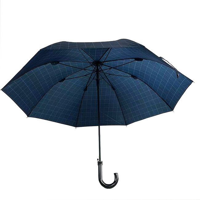 Yubo Auto open 23 inch 8 ribs windproof frame gentleman plaid pattern print Japan market straight umbrella