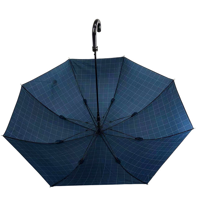 Yubo Auto open 23 inch 8 ribs windproof frame gentleman plaid pattern print Japan market straight umbrella