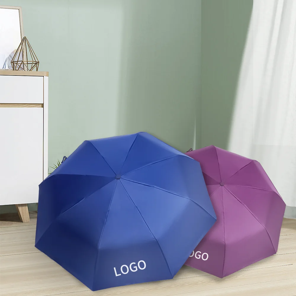 YB Payung parapluie sombrillas portable travel foldable compact custom logo paraguas auto 3 folding umbrella automatic