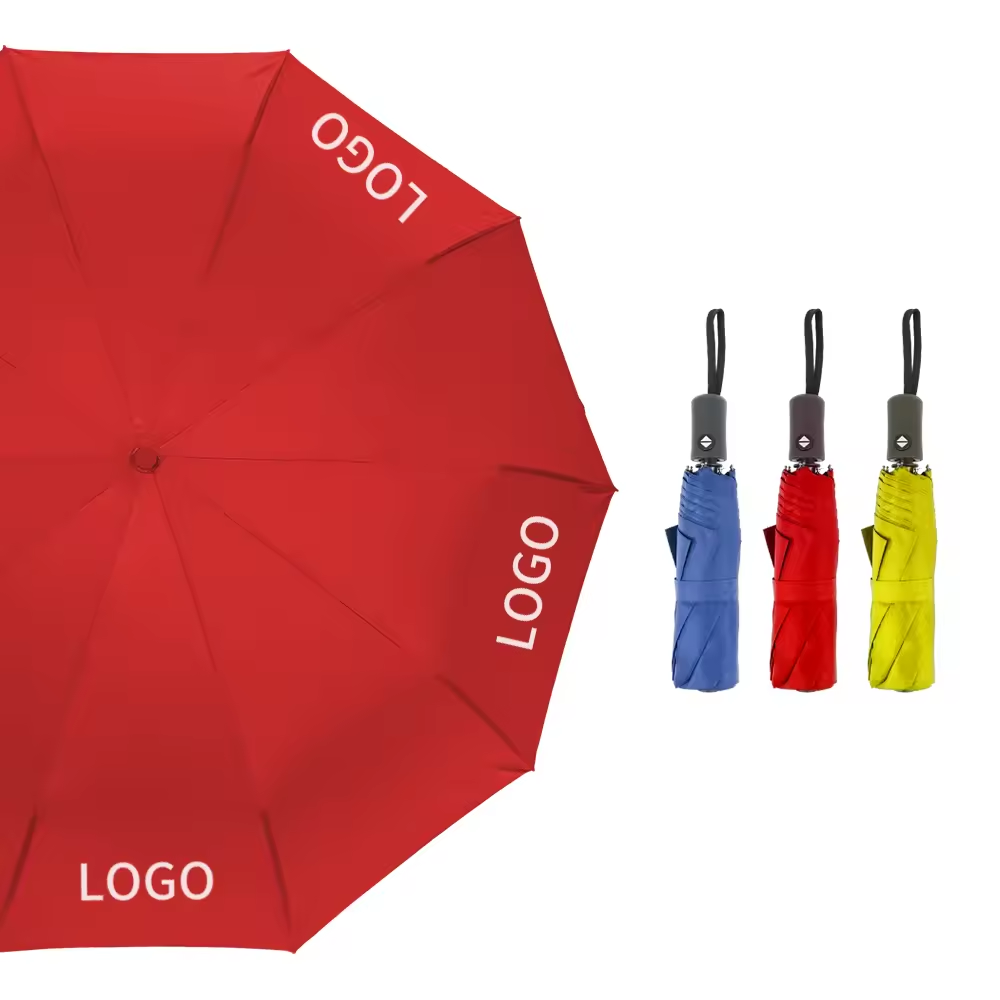 YB Payung parapluie sombrillas portable travel foldable compact custom logo paraguas auto 3 folding umbrella automatic