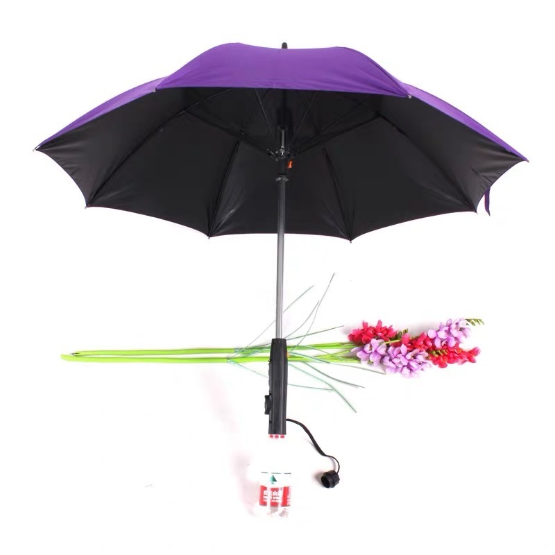 YUBO 23 Inch Summer Cool Water Spray Fan Umbrella with UV Protection Coated Fabric