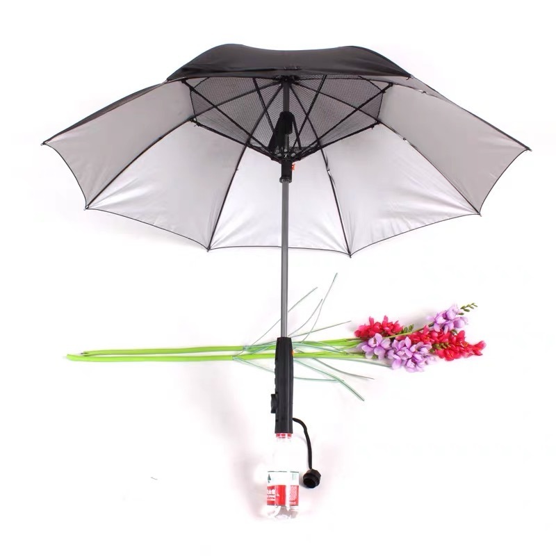 YUBO 23 Inch Summer Cool Water Spray Fan Umbrella with UV Protection Coated Fabric