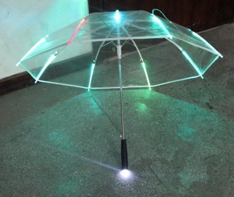 YB Creative LED Clear Umbrellas Rain Umbrella Straight Flashlight Advertise Custom Kids Gift Transparent LED Light Umbrella