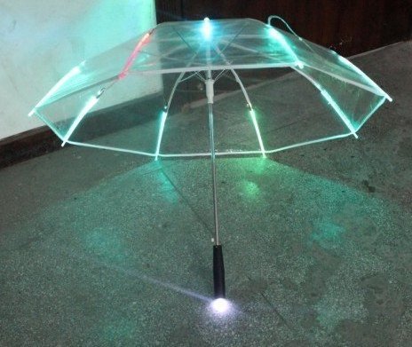 YB Wholesale Custom Led Light Dome Shaped Bubble Clear Transparent Child Kid Led Umbrella