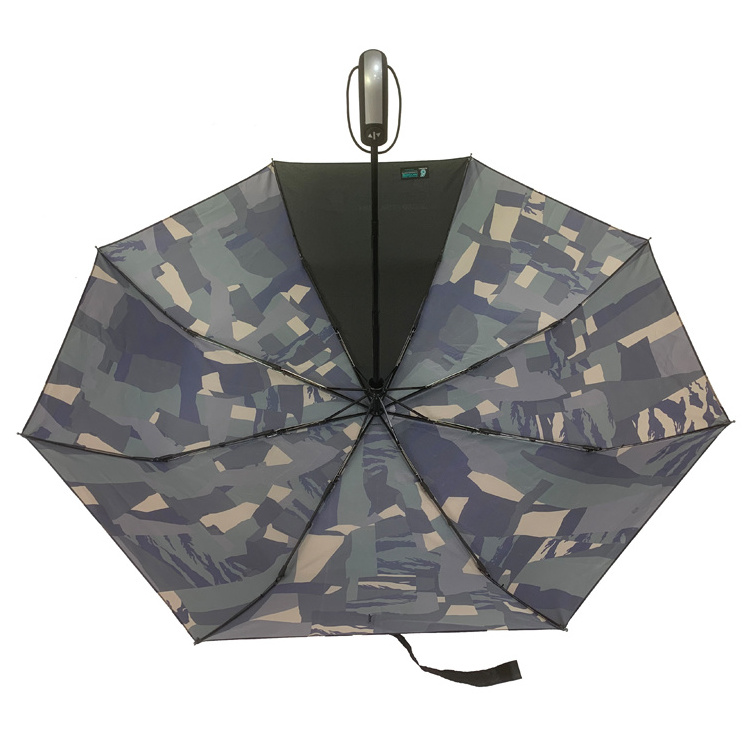 YUBO Camouflage Design Customization Printing Auto Open and Close 3 Folding Umbrella