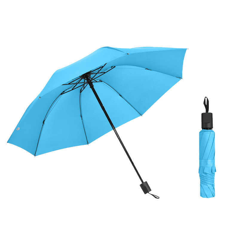 Yubo 21 inch custom logo printing manual open cheap promotional 3 fold umbrella for Christmas gifts