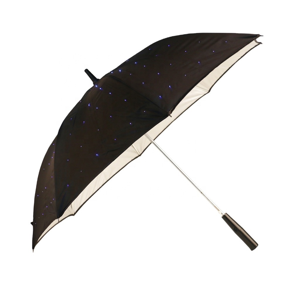 23 Inch Auto Open Led Flying Umbrella with Flashlight