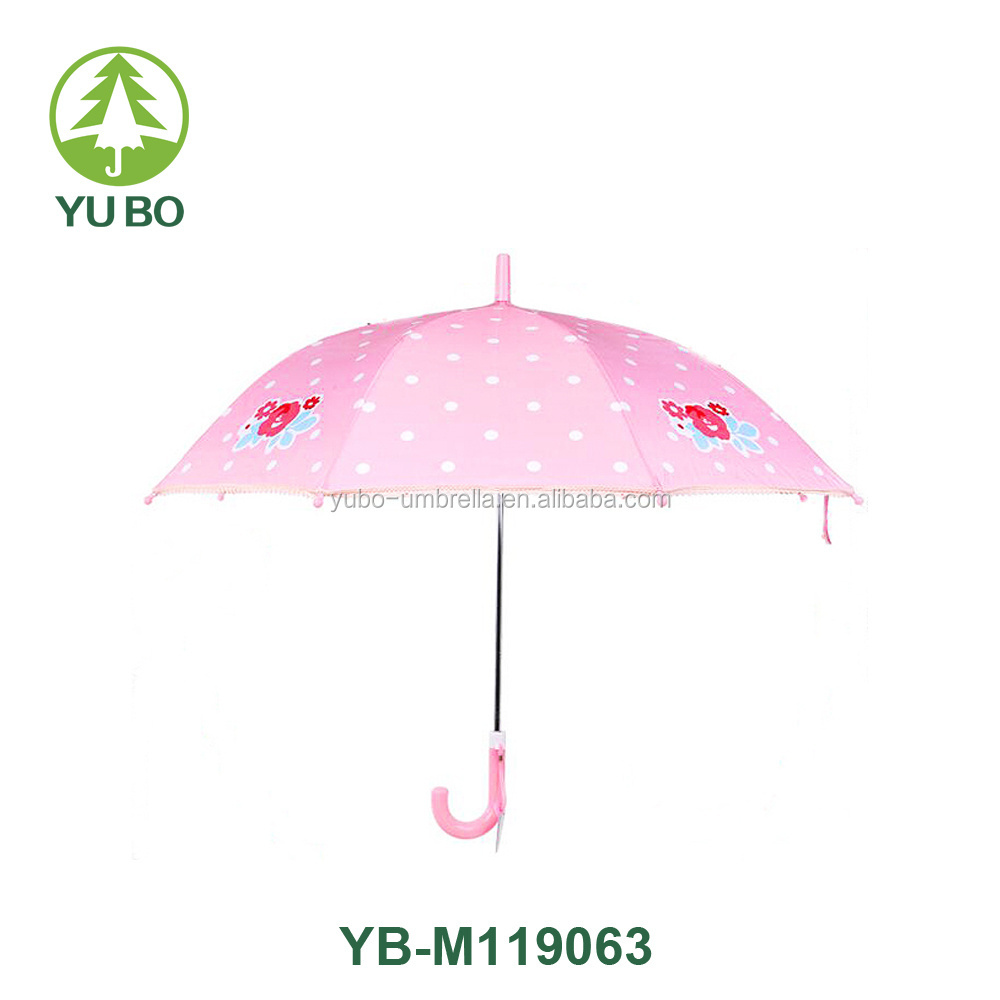 Yubo Polyester Fabric Hand Open Children Umbrella Beauty Print Cheap Kids Umbrella