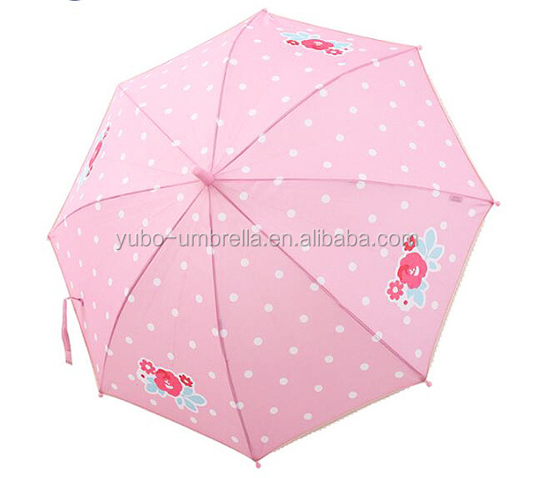 Yubo Polyester Fabric Hand Open Children Umbrella Beauty Print Cheap Kids Umbrella