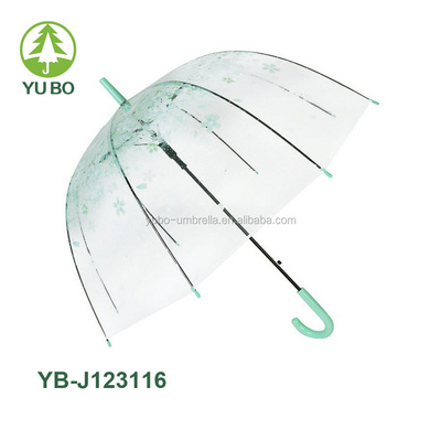 Clear Bubble Shape Auto Open Transparent Rain Umbrella for Women