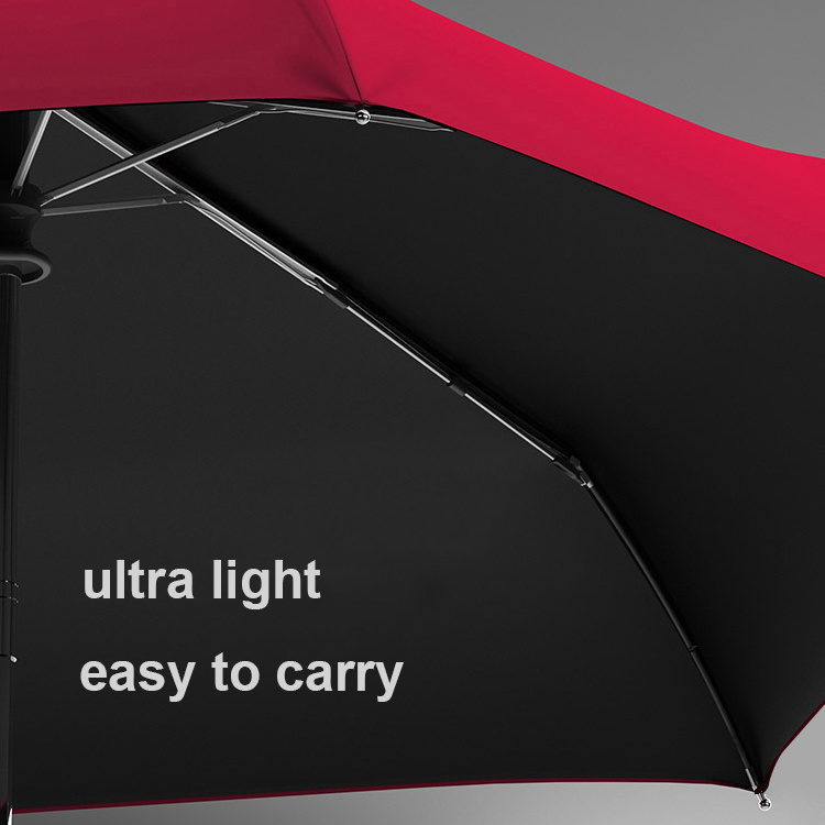 Small Size UV Black Coated 3 Folding Sun Umbrella Easy To Carry