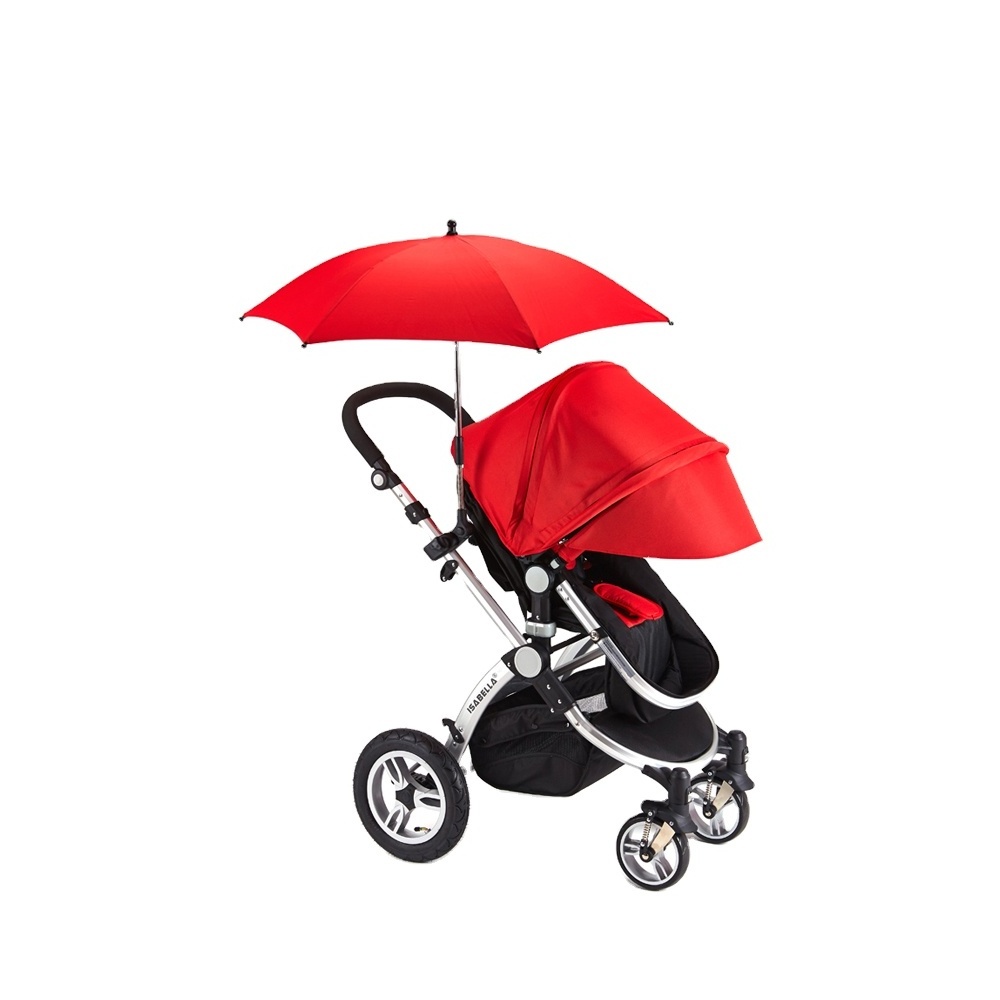 Rain Windproof UV Protect Sunshade Clamp Handle Baby Stroller Umbrella