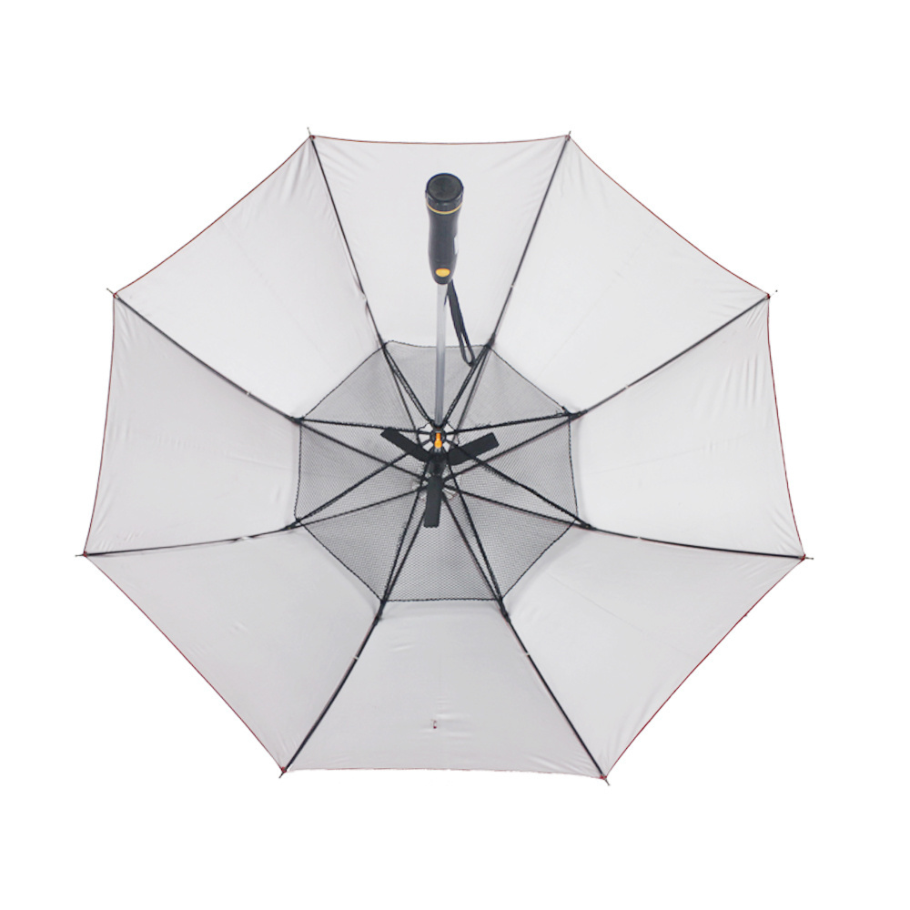 Custom 23 Inch 8k Silver UV Coated Outside Solar Panel Fan Umbrella