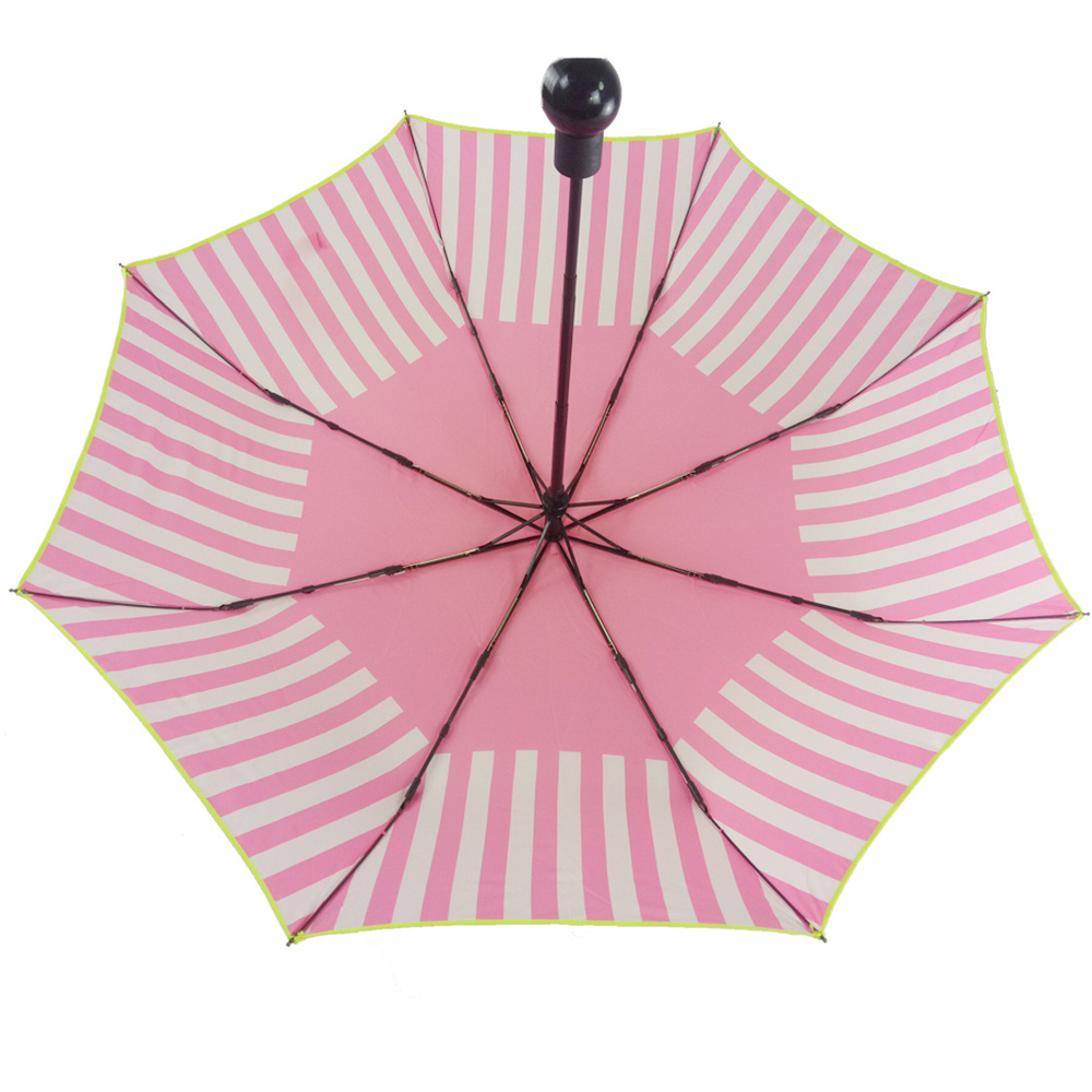 Yubo 21 inch Three Folding Striped Fabric With Color Coating  Umbrella Portable Umbrella Case With Customized