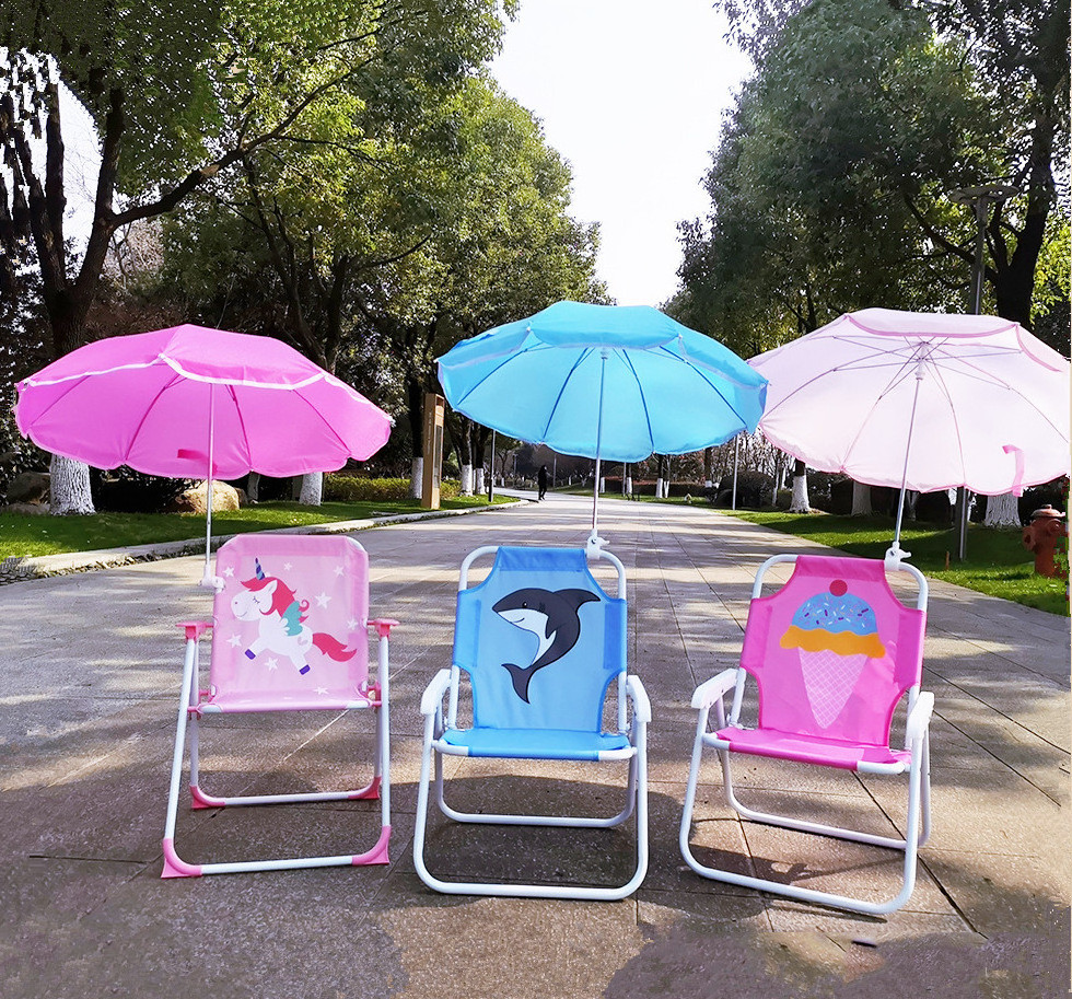 YB Fashion Small Chair Shade Umbrella Outdoor Sandy Beach Chair Fixed Sun Protection Tent Umbrella