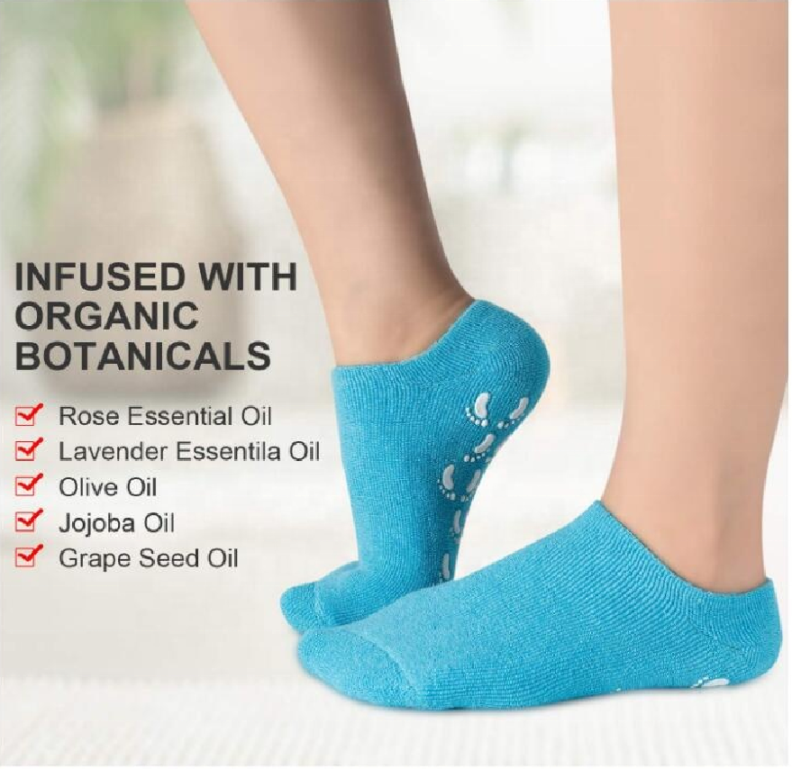 free sample Trade Assurance service OEM Moisturizing Spa Gel Socks silicone gel sock cooling gel sock