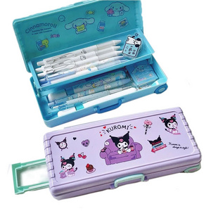 Diy Sanris Kuromi Pochacco pencil case kawaii Creativity Suitcase Modeling Portable High Capacity Storage Stationery Pencil box