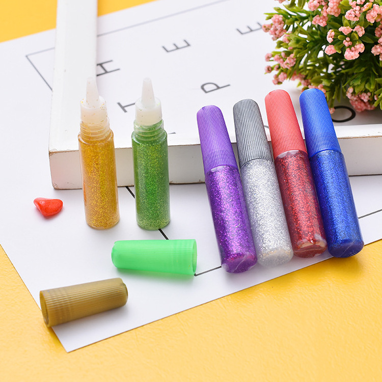 6ML gold onion glue Glitter glue gold powder painting green onion powder diy gold onion painting Silver powder glue stick