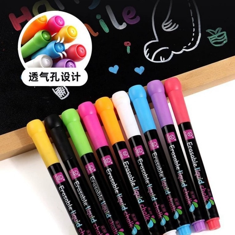 Colored water-soluble dust-free liquid chalk Roller With Magnet Highlighter Erasabler For Chalkboard Whiteboard Glass 8 color