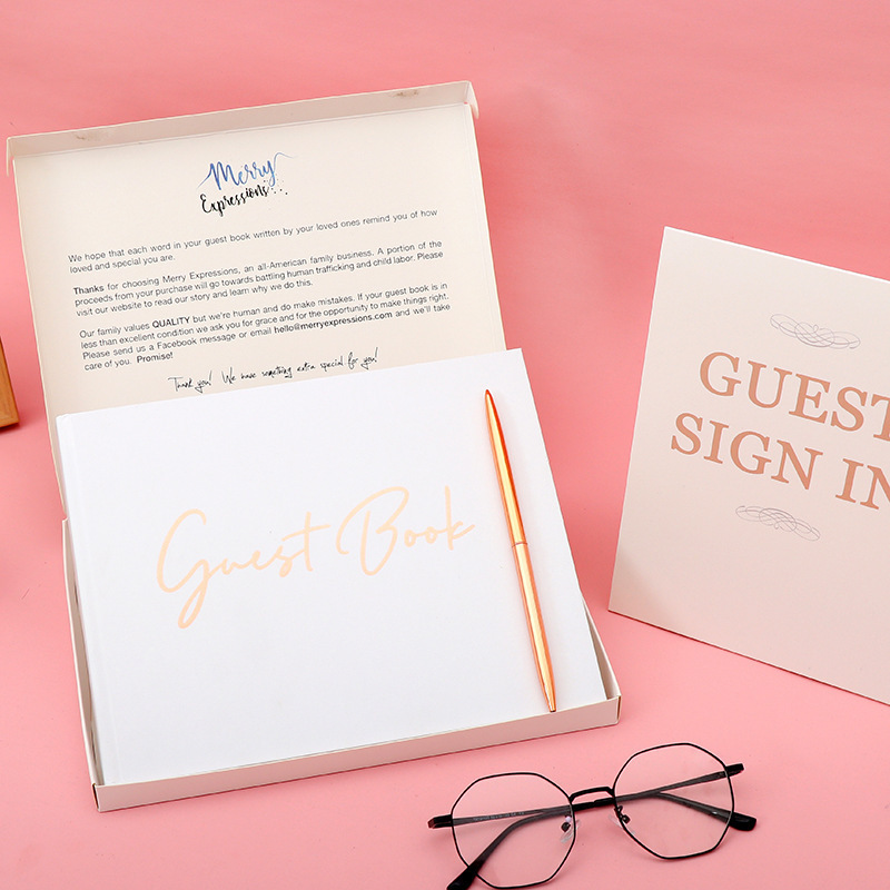 Yubon Guest Sign in Book Notepad for Reception Wedding Baby Shower Birthday Bridal Shower Graduation Party Guest Book forFuneral