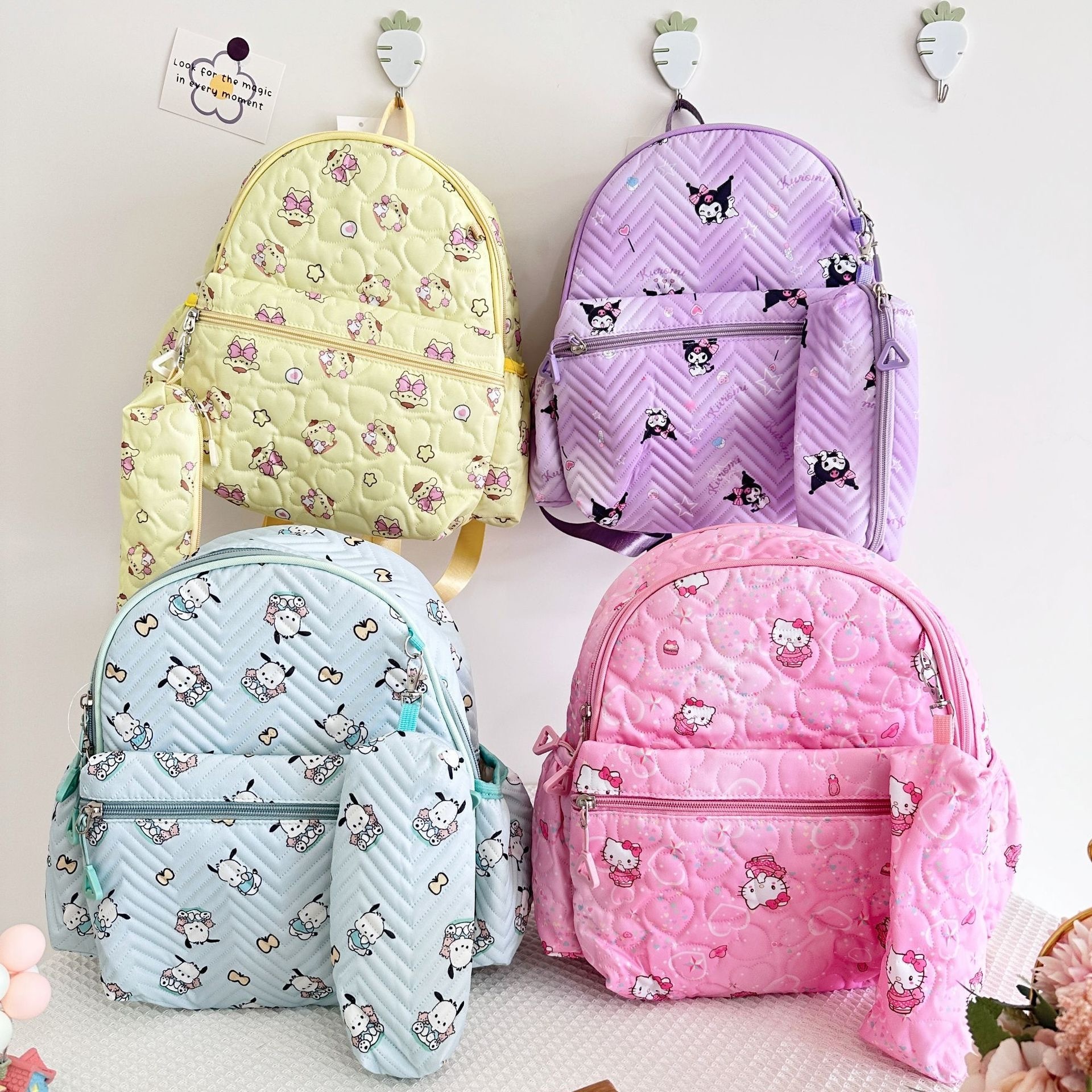 Yubon Cartoon Sanrioed Bag Kids Kindergarten Kuromi Kitty School Backpack Cartoon Cute Children Primary School Bags Backpacks