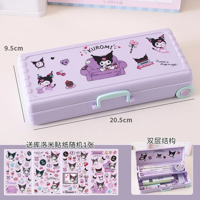 Diy Sanris Kuromi Pochacco pencil case kawaii Creativity Suitcase Modeling Portable High Capacity Storage Stationery Pencil box