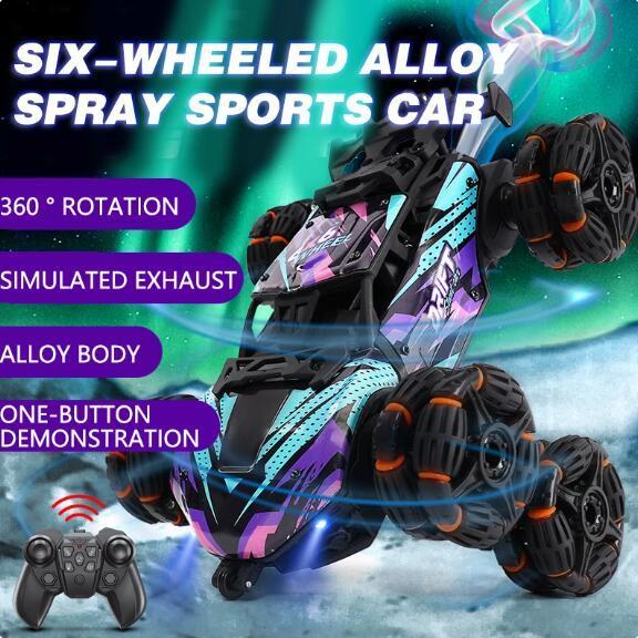 Yubon Six Wheels RC Car Toy Spray Twisting Stunt Drift Car Remote Controlled Cars RC Toys for Children Adults Remote Controlled