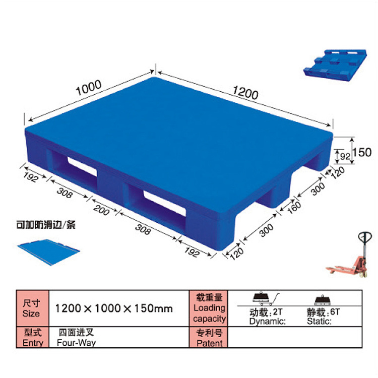 hygenic flat top plastic pallet closed deck plastic pallet for food