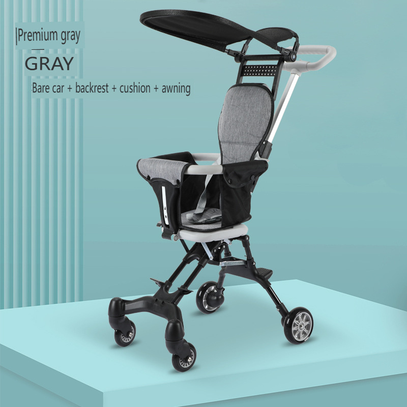 Manufacturers supply cross-border color baby stroller Folding baby stroller can sit two-way light four wheels