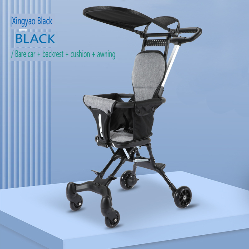 Manufacturers supply cross-border color baby stroller Folding baby stroller can sit two-way light four wheels