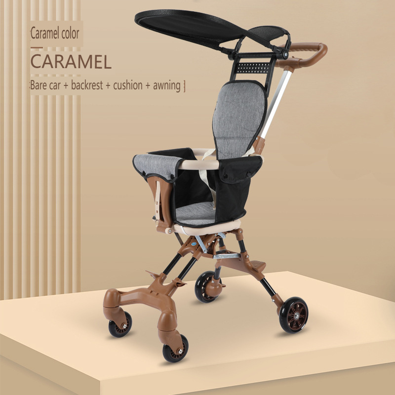 Manufacturers supply cross-border color baby stroller Folding baby stroller can sit two-way light four wheels