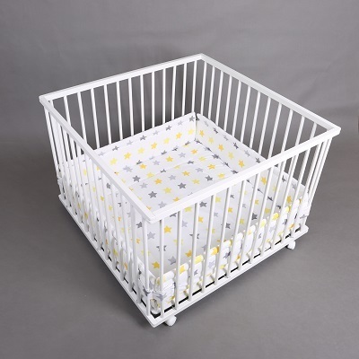 100*100cm safety height adjustable square playpen wooden playpen with mattress for baby