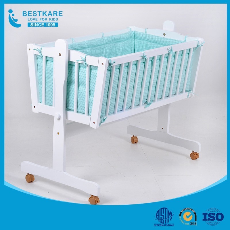 lazada hotsale baby wooden crib infant cot swing bed wholesale