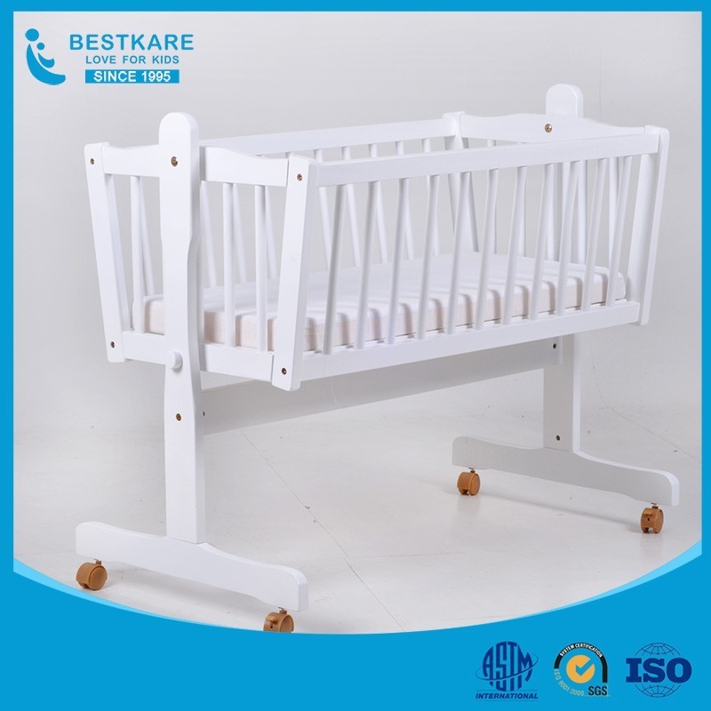 lazada hotsale baby wooden crib infant cot swing bed wholesale