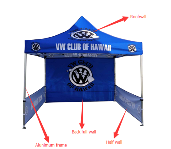 Custom Printed Canopy Logo Event 10' x 10' Pop Up Tent