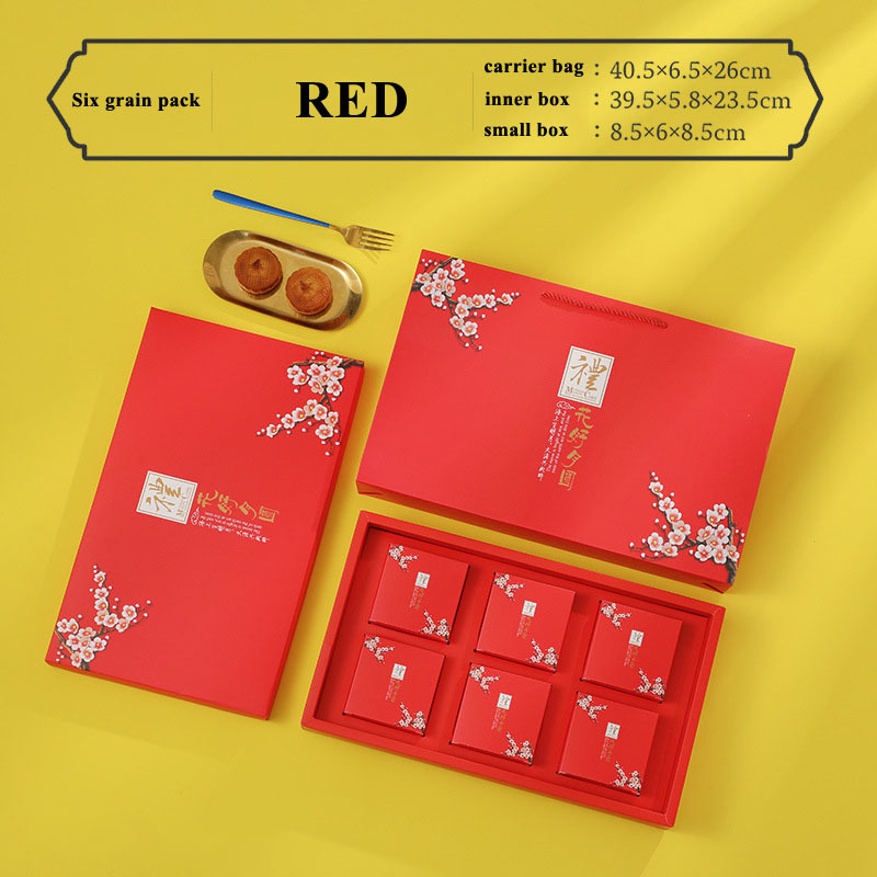 wholesale custom four grain pack mooncake box disposable food paper box