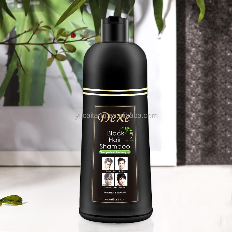 dexe subaru two in one bottle herbal magic fast vip black hair color shampoo instant hair dye