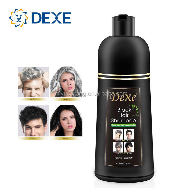 Dexe 200ml 400ml Natural Black no ammonia Ppd Free Hair Dye Without Chemicals Dye Hair With Shampoo