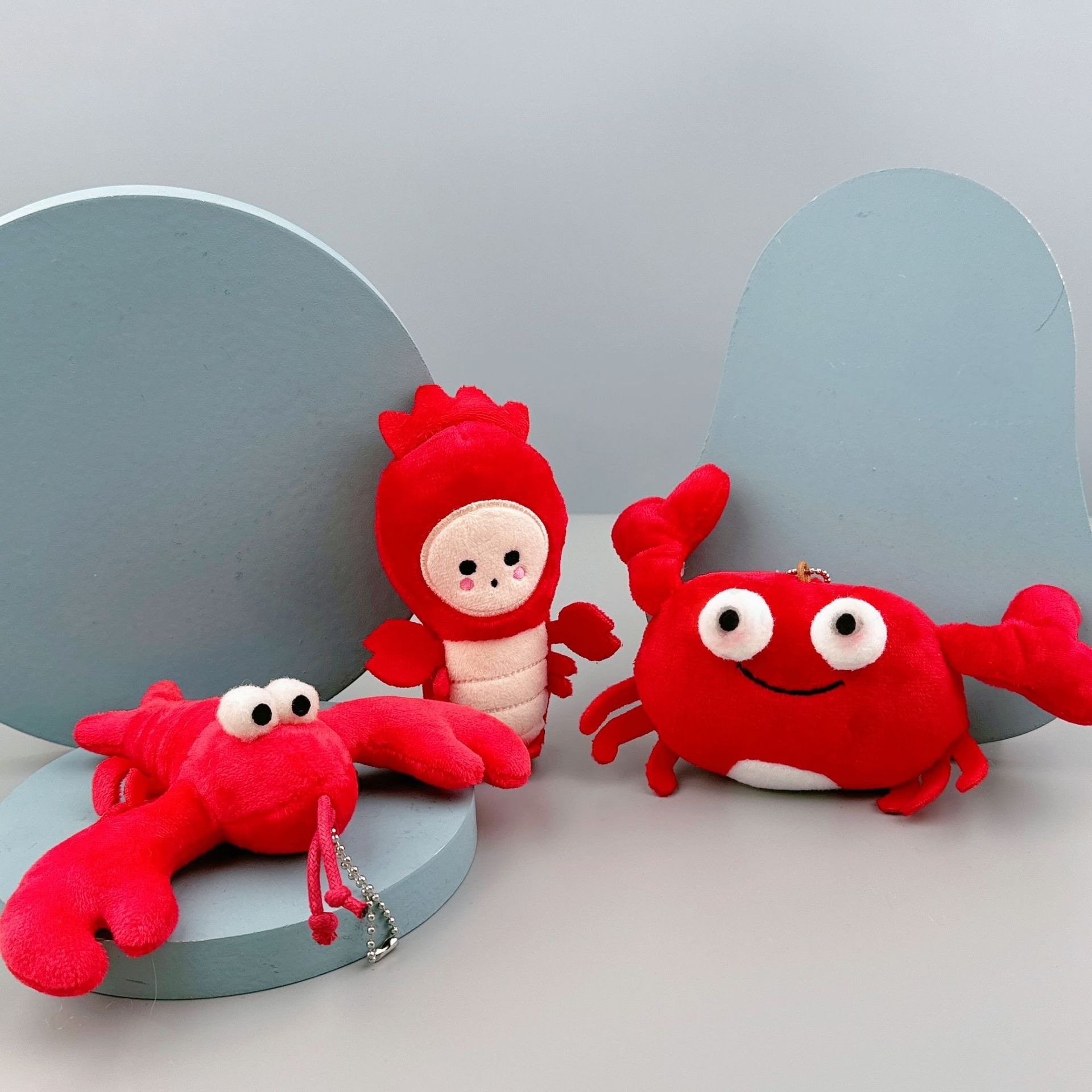 Factory Keychains Mini Crab Lobster Sea Animals Stuffed Toys Life For Kids Plush Crab