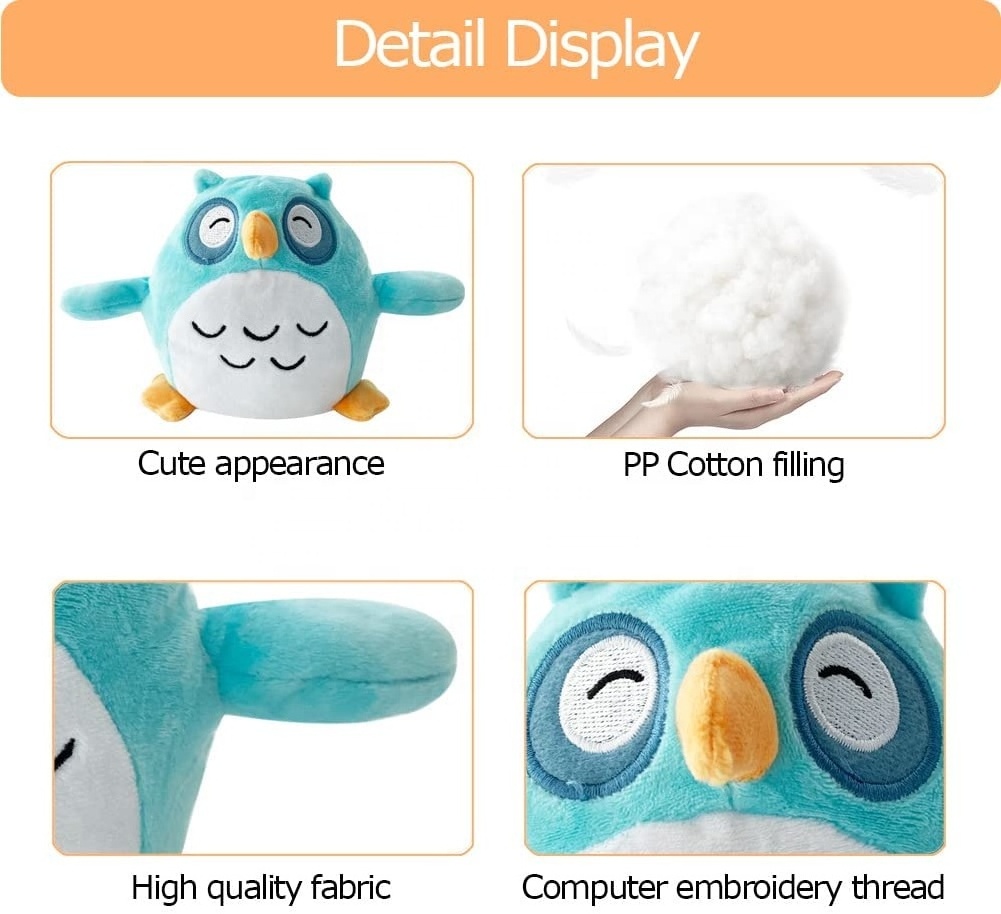 Double side flip peluche reversible plushies kawaii owl plush decoration stuffed animals popular toys hot sale