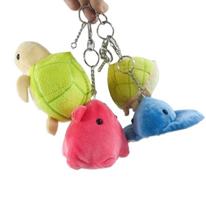 Hot Sale Stuffed Big Eyes Colorful Sea Animal Turtle Fish Dolphin Octopus Plush Keychain Toys