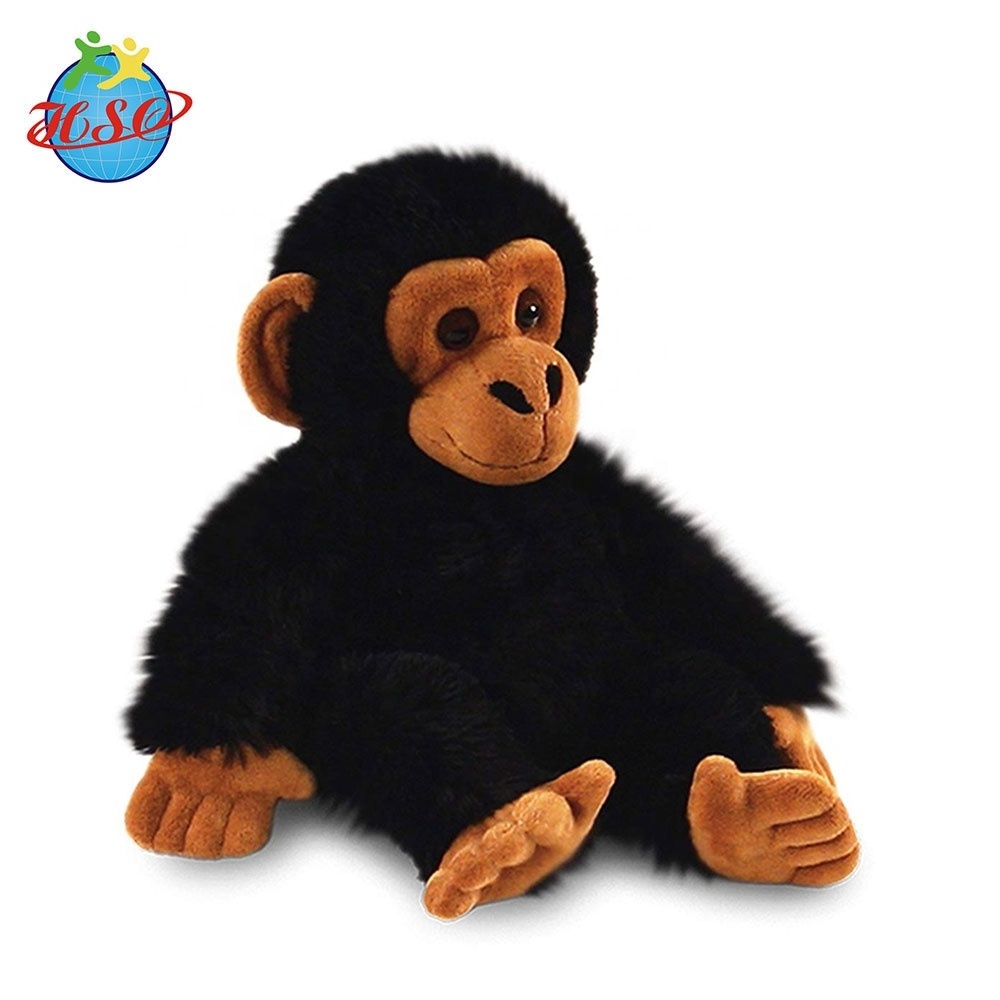 Custom Stuffed Big Black Apes Model Monkey Plush Toy