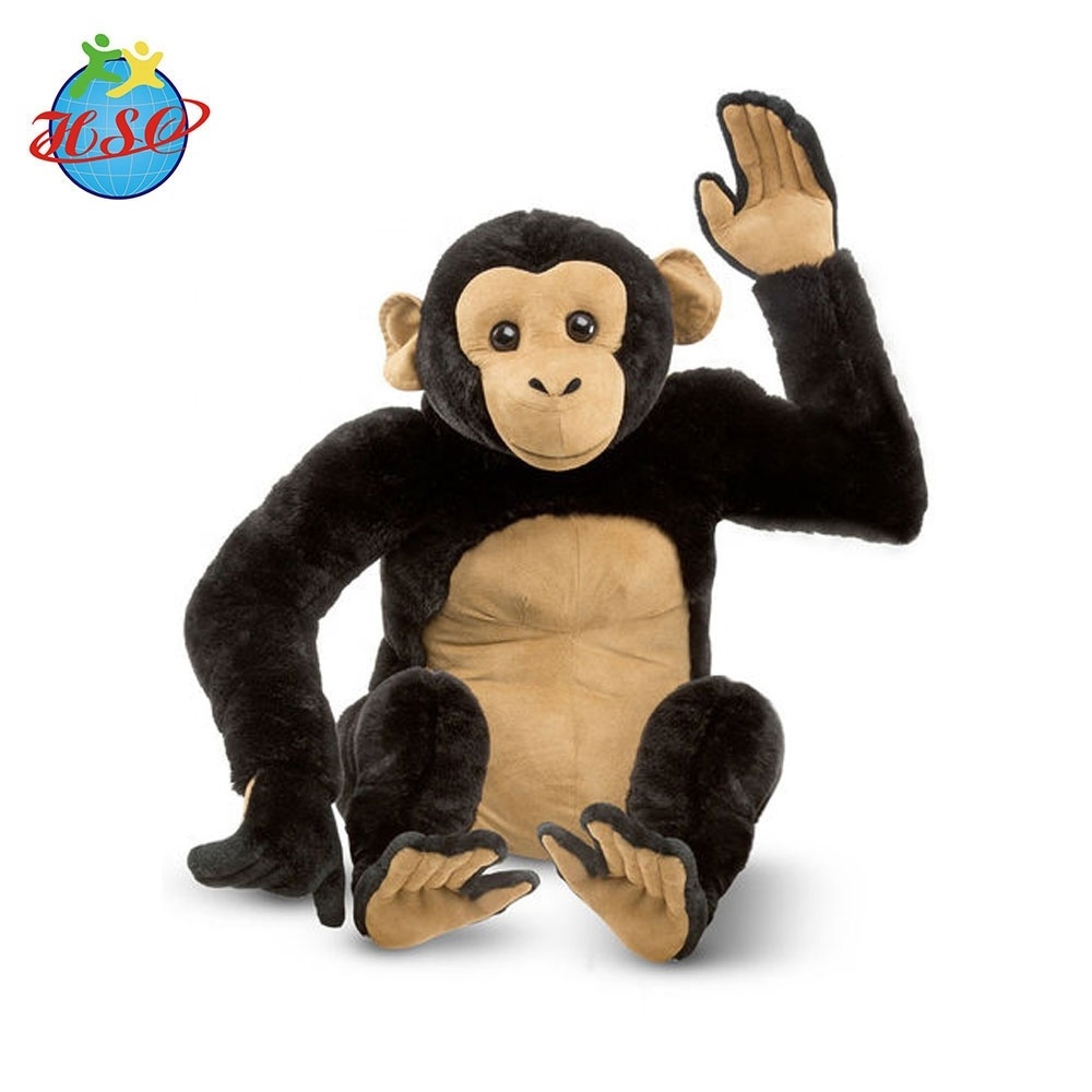 Custom Stuffed Big Black Apes Model Monkey Plush Toy